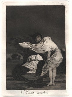 Antique Mala Noche - Original Etching and Aquatint by Francisco Goya - 1799