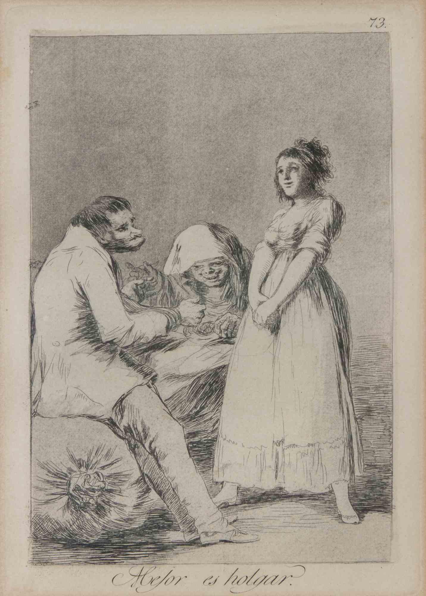 Gravure de Francisco Goya, Holgar, 1855 ca