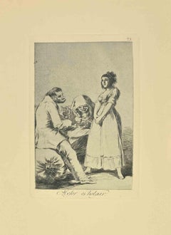 Antique Mejor es Holgar - Etching and and Aquatint by Francisco Goya - 1881