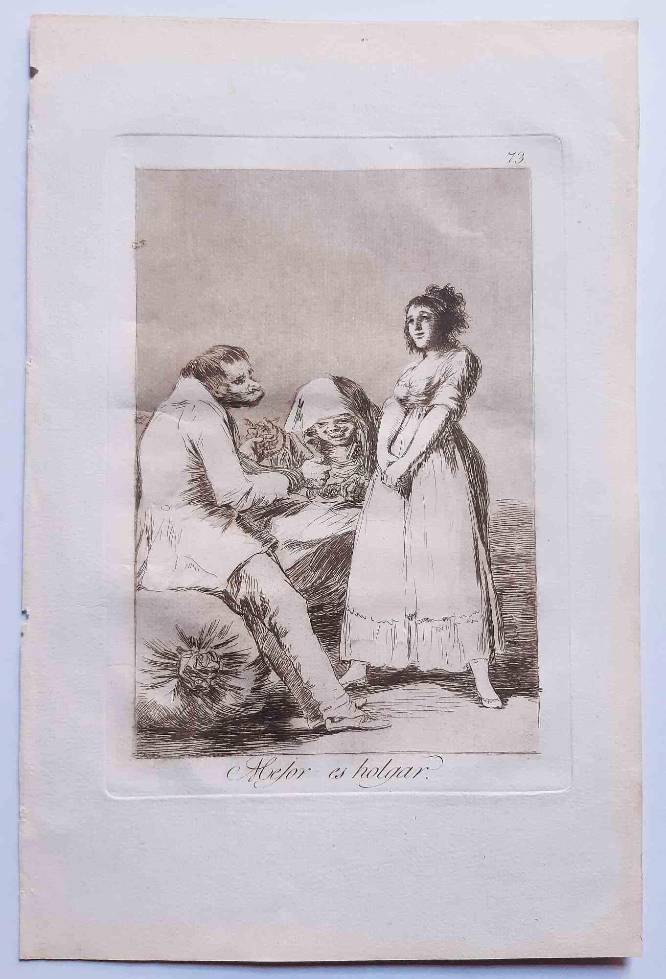 Mejor es holgar de Los Caprichos est un original.  œuvre d'art réalisée par l'artiste Francisco Goya et publiée pour la première fois en 1799.

Eau-forte et aquatinte sur papier.

Cette gravure fait partie de la première édition de "Los Caprichos"