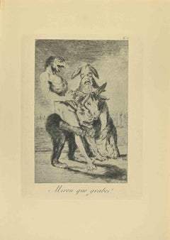 Miren que grabes! - Etching and and Aquatint by Francisco Goya - 1881-1886