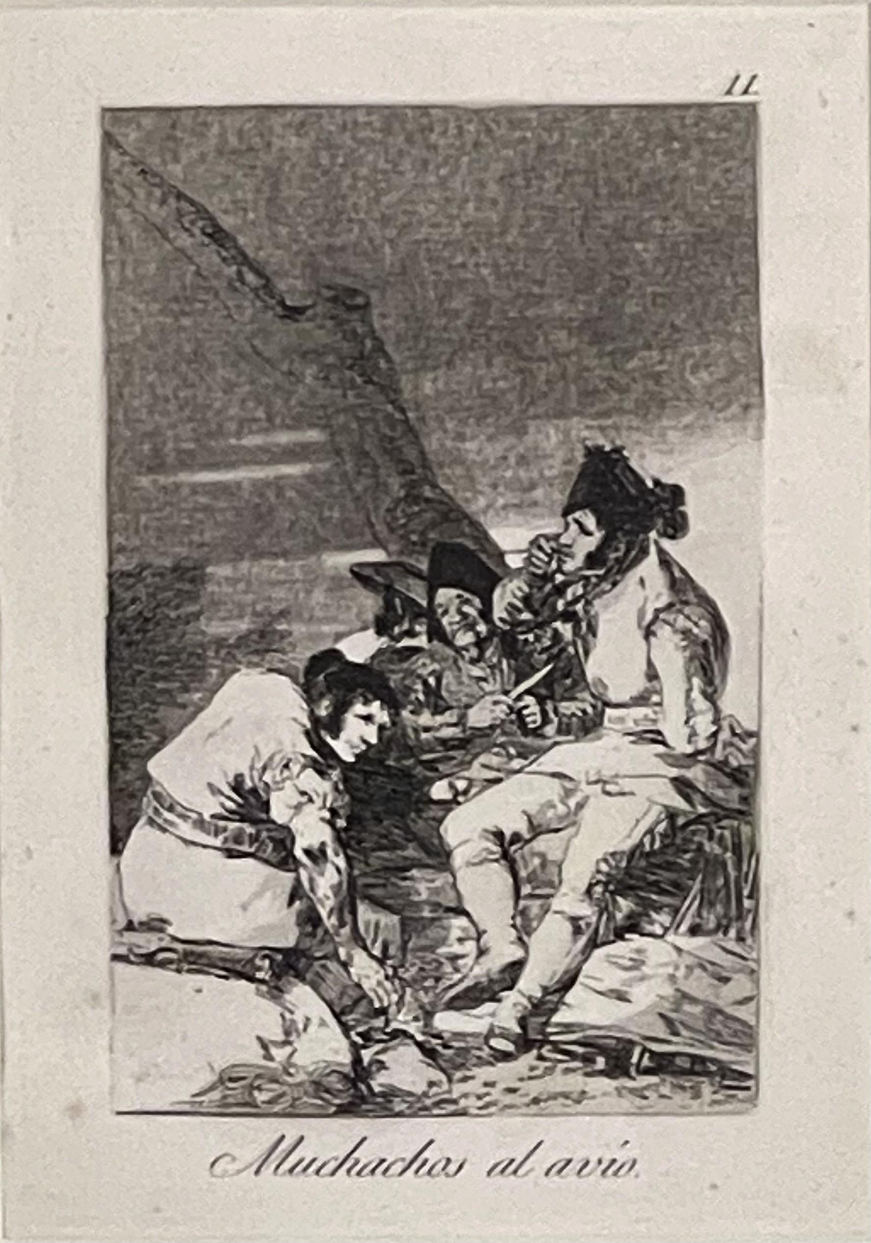 Francisco Goya Figurative Print - MUCHACHOS AL AVIO (LADS MAKING READY).