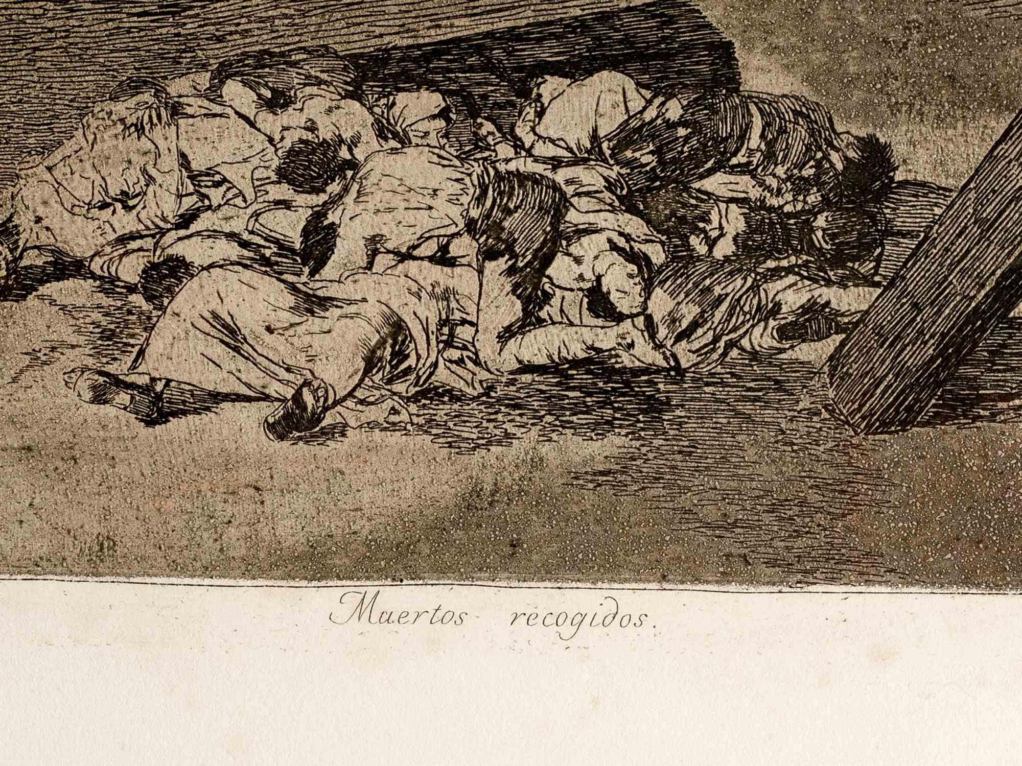 Muertos recogidos - Grabado de Francisco Goya - 1863 en venta 1