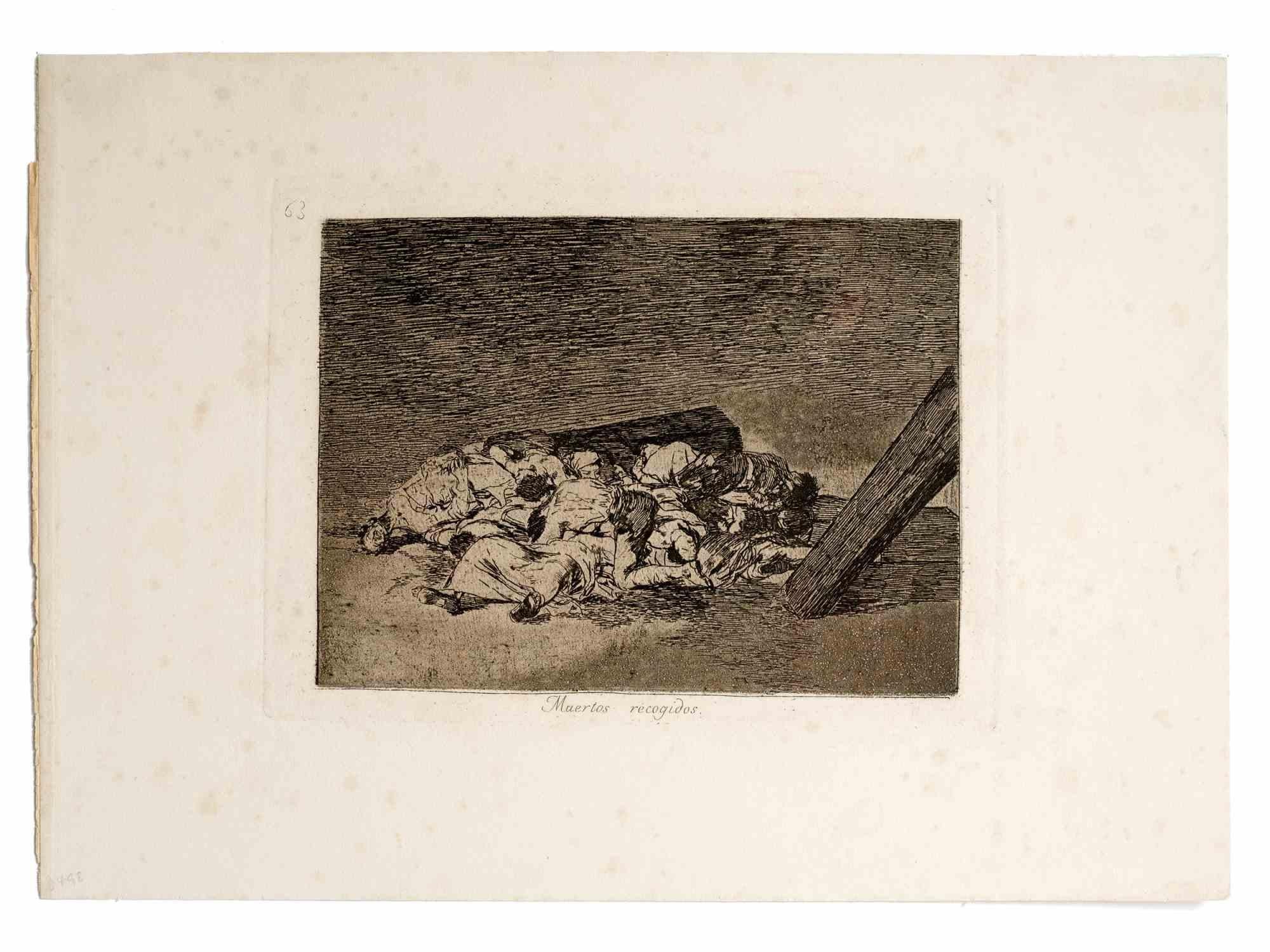Gravure de Francisco Goya pour Muertos recogidos, 1863 en vente 3
