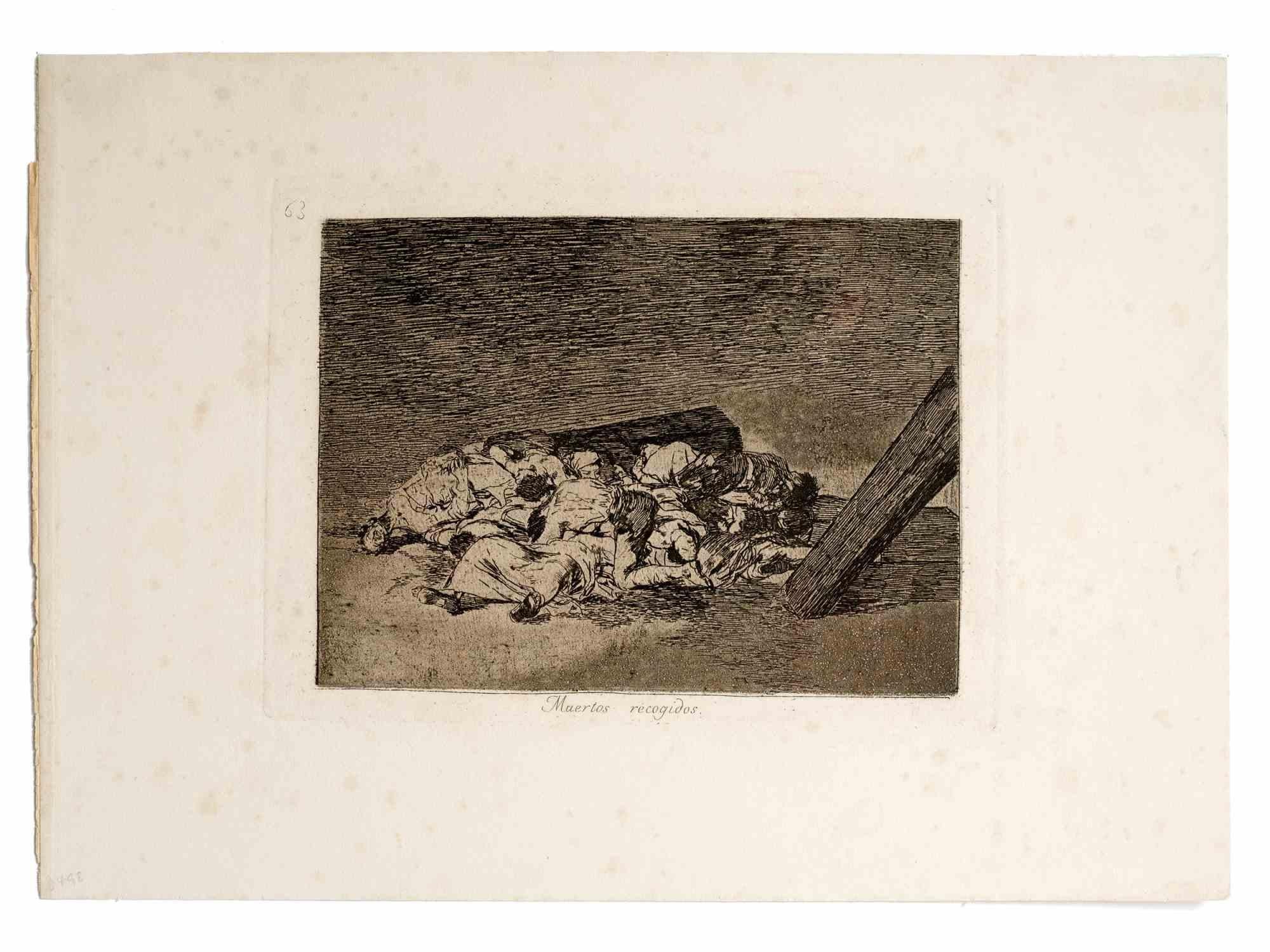 Muertos recogidos - Grabado de Francisco Goya - 1863 en venta 3