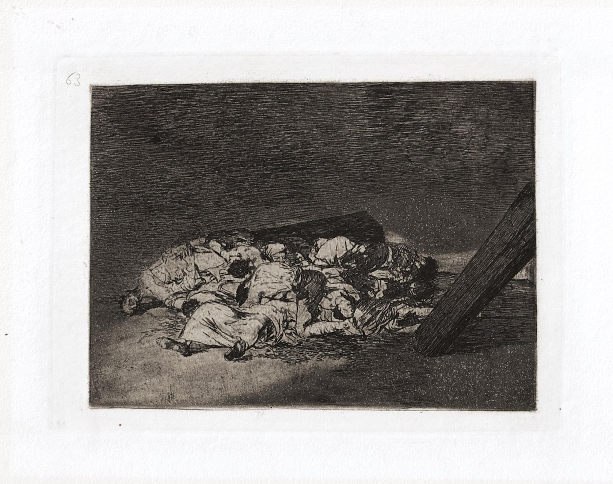 Muertos recogidos est une œuvre d'art originale réalisée par le grand artiste espagnol Francisco Goya en 1810. 

Gravure originale sur papier. 

L'œuvre appartient à la célèbre série "Los Desastres de la Guerra" réalisée pendant les années de la