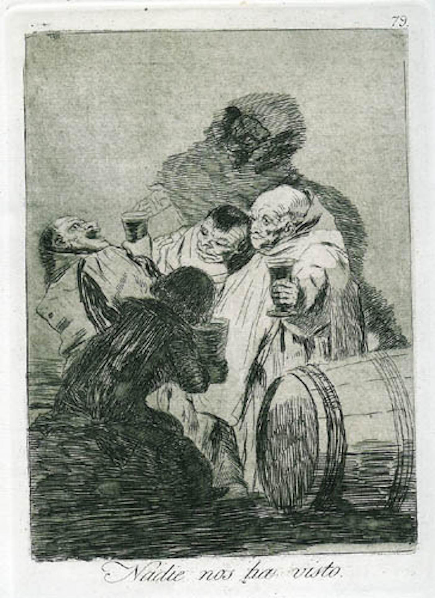 Nadie Nos Ha Visto - Origina Etching and Aquatint by Francisco Goya - 1881-1886
