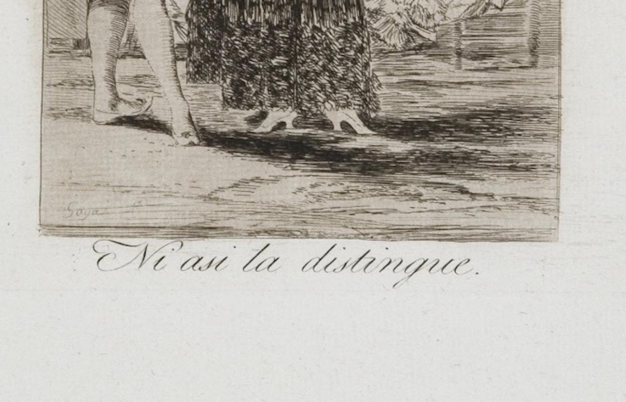 Ni Asi la Distingue – Radierung von Francisco Goya – 1799 im Angebot 2
