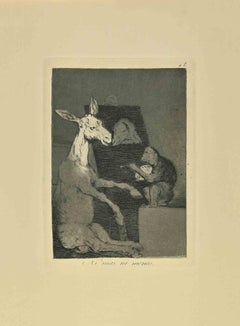 Antique Ni Mai ni Menos - Etching and and Aquatint by Francisco Goya - 1881
