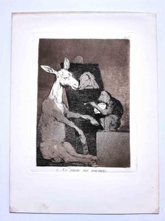 Ni mas ni menos from Los Caprichos - Etching by Francisco Goya - 1878