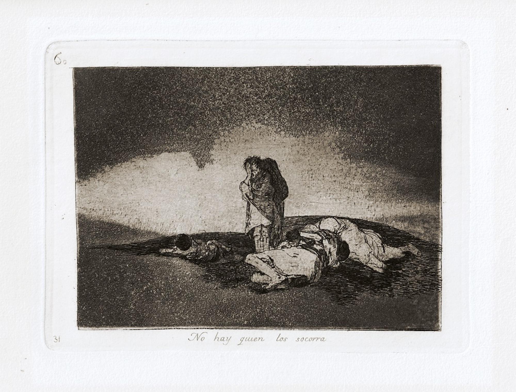 No Hay Quien lo Socorra  - Etching by Francisco Goya - 1863