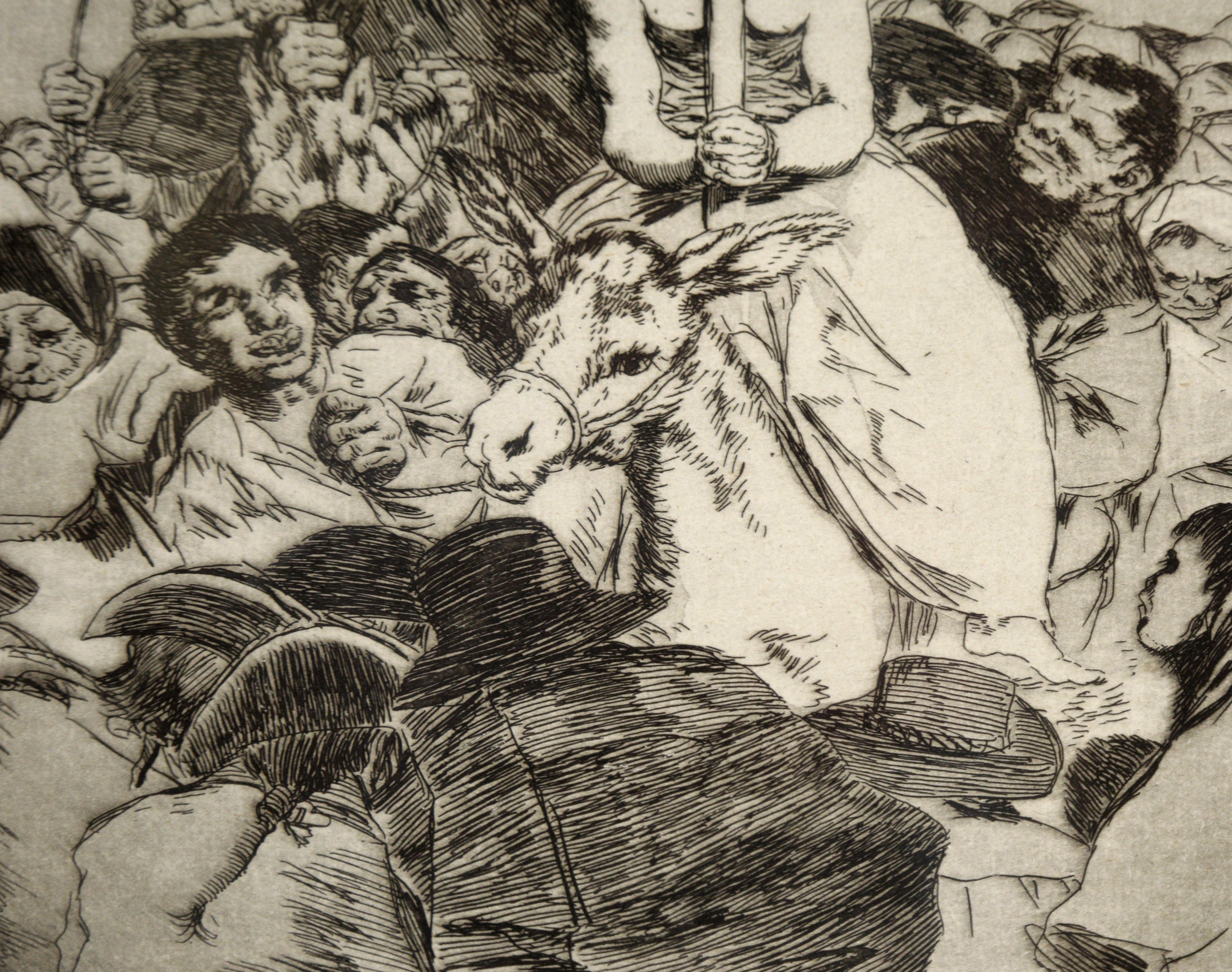 „Nohubo remedio“ (Es gab keine Lösung) – Radierung und Aquatinta auf Papier (Beige), Animal Print, von Francisco Goya