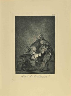 Qual La Descanonan - Etching and and Aquatint by Francisco Goya - 1881