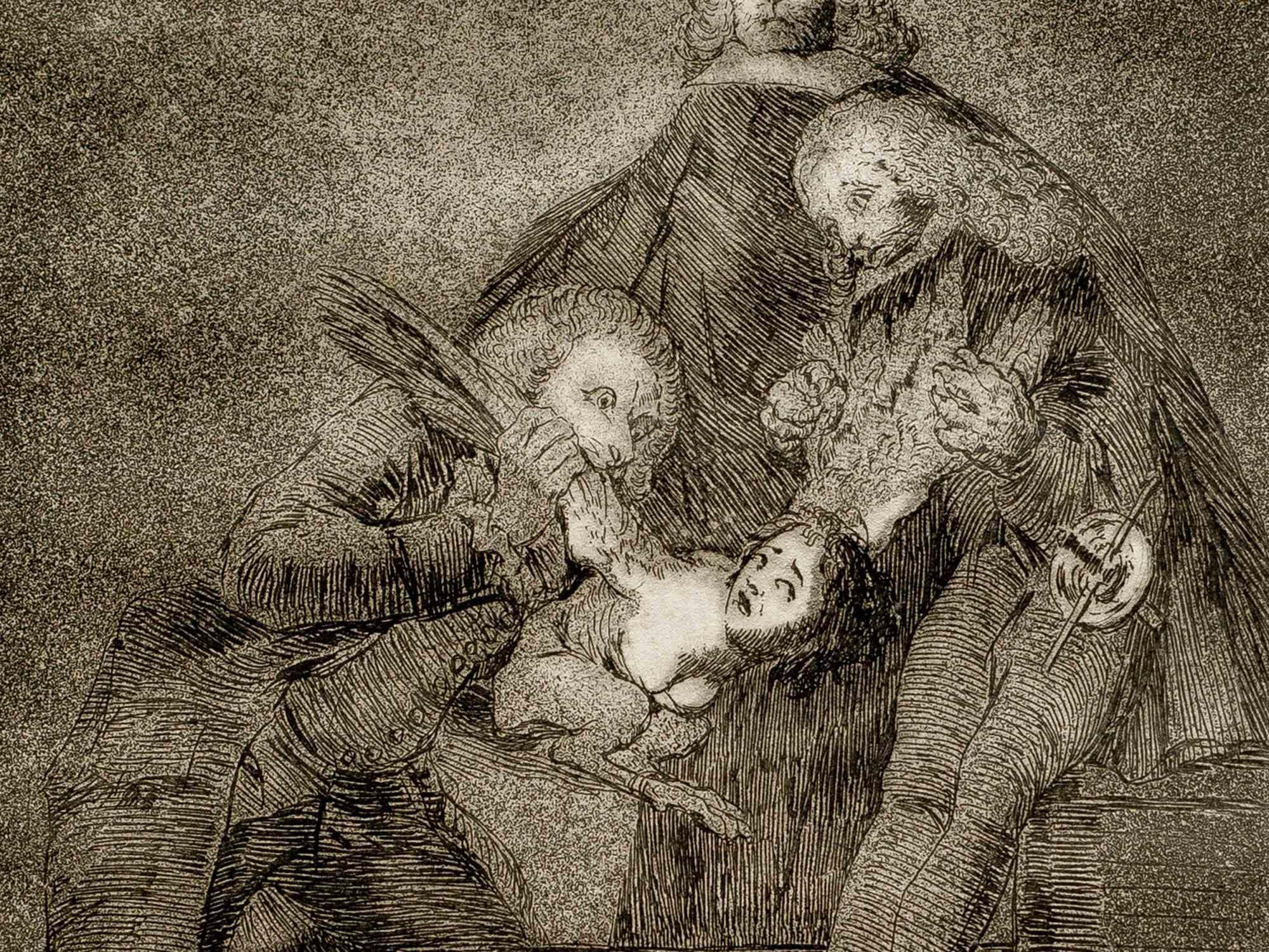 Qual la descanonan - Etching by Francisco Goya - 1868 1
