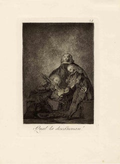¡Qual la descañonan! - Origina Etching by Francisco Goya - 1878
