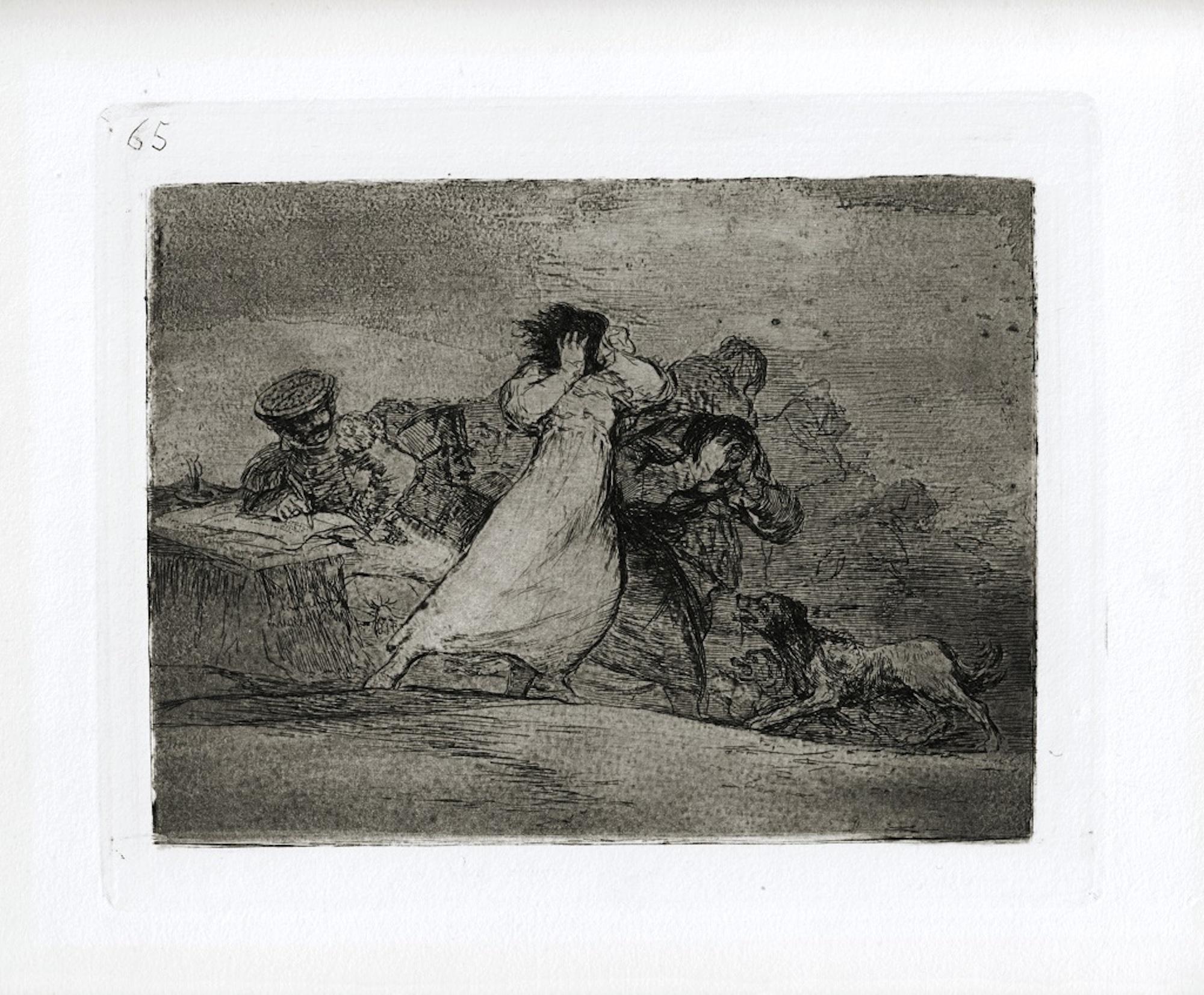 Qué alboroto es éste?   - Etching by Francisco Goya - 1863