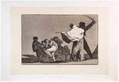 Que Guerrero! - Etching and and Aquatint by Francisco Goya - 1877 (1815)