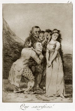 Que Sacrificio! - Original Etching by Francisco Goya - 1868