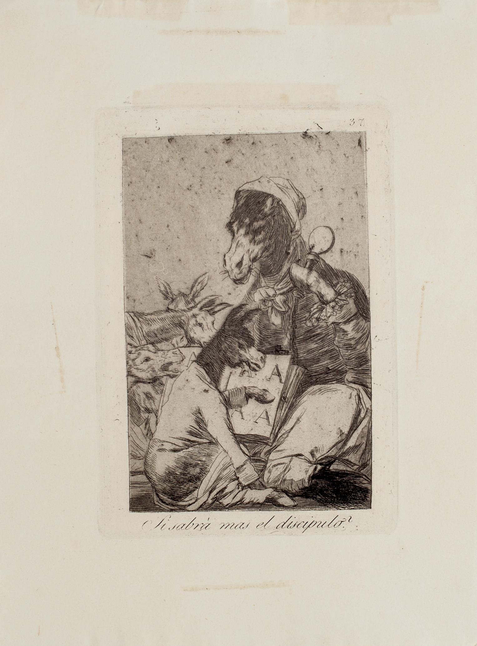¿Si sabra más el discípulo?  - Etching by Francisco Goya - 1868 1