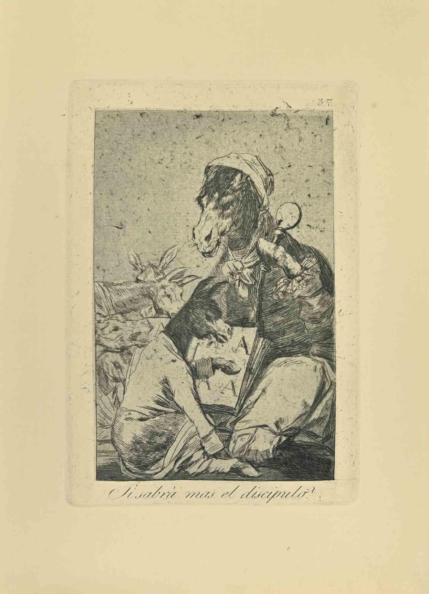 Si Sabrá Mas ist eine Schwarz-Weiß-Aquatinta, Kaltnadel und Radierung, gedruckt mit blau-schwarzer Tinte auf Büttenpapier von Caprichos, das 1881-1886 nach Francisco Goya entstand.

6. Auflage. 

Auf der unteren Seite mit dem Titel

Sehr guter