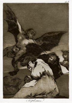 Soplones  - Origina Etching and Aquatint by Francisco Goya - 1868