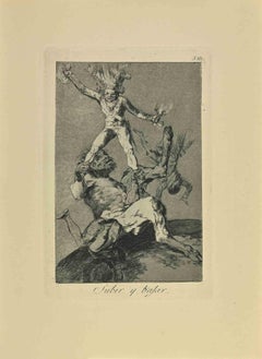 Subir y Balar - Etching and and Aquatint by Francisco Goya - 1881
