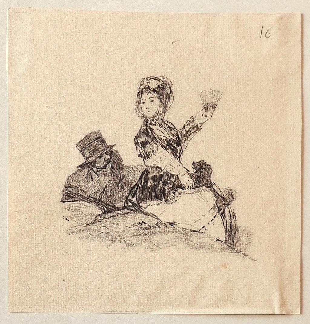 Francisco Goya Figurative Print - The Couple - Original Etching After F. Goya - 1900 ca