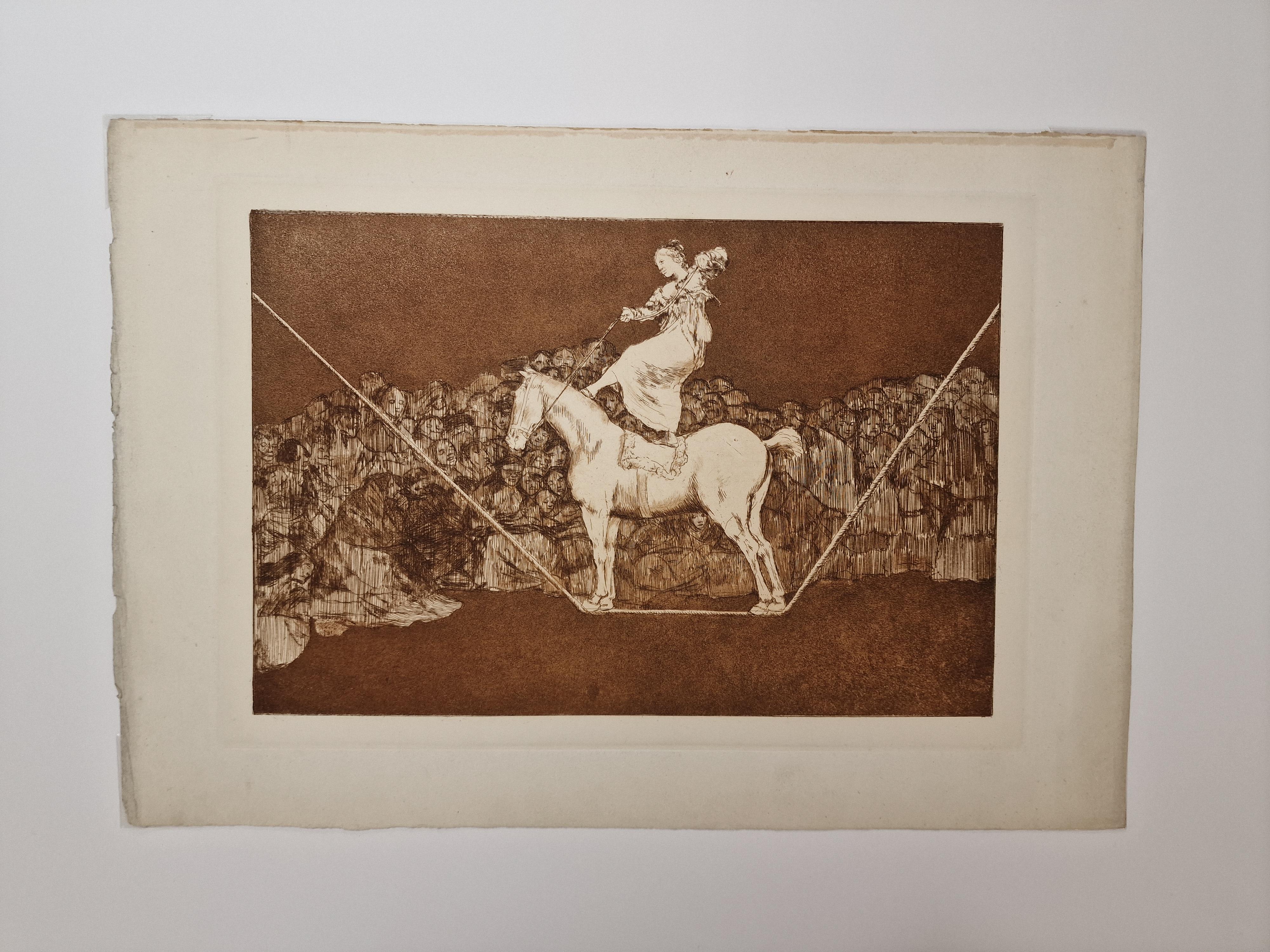Une Reine du cirque. ca. 1820. – Print von Francisco Goya