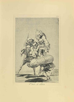 « Unos á Otros » - Gravure de Francisco Goya, style moderne, 6e édition, 1881