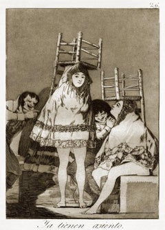 Ya tienen asiento   - Origina Etching by Francisco Goya - 1868