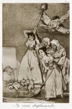 Ya van Desplumados  - Original Etching by Francisco Goya - 1868