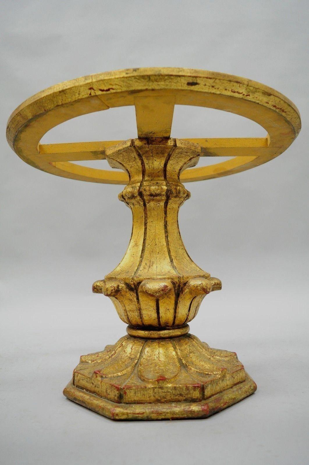 Francisco Hurtado Gold Wood Italian Hollywood Regency Marble Top End Tables Pair In Good Condition In Philadelphia, PA