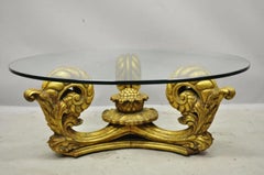 Francisco Hurtado Italian Spanish Hollywood Regency Gold Giltwood Coffee Table