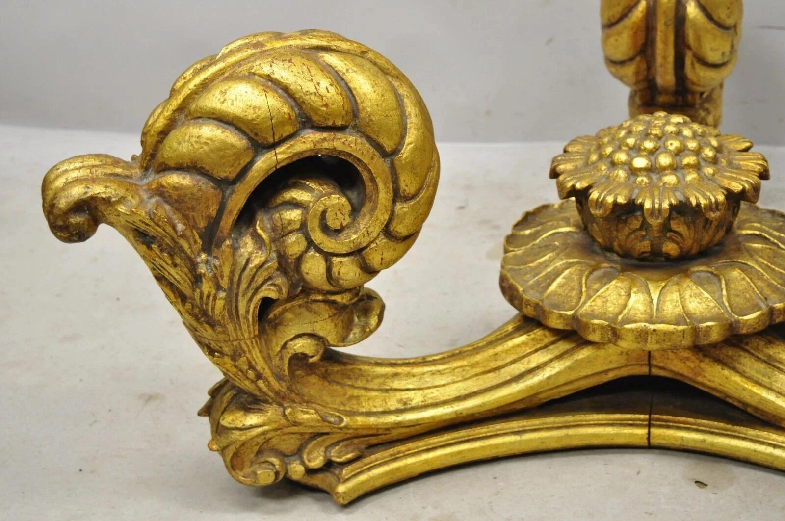 Table basse en bois doré Francisco Hurtado Italian Spanish Hollywood Regency Gold Giltwood Bon état - En vente à Philadelphia, PA