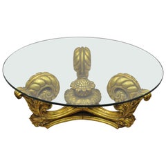 Francisco Hurtado Italian Spanish Hollywood Regency Gold Giltwood Coffee Table