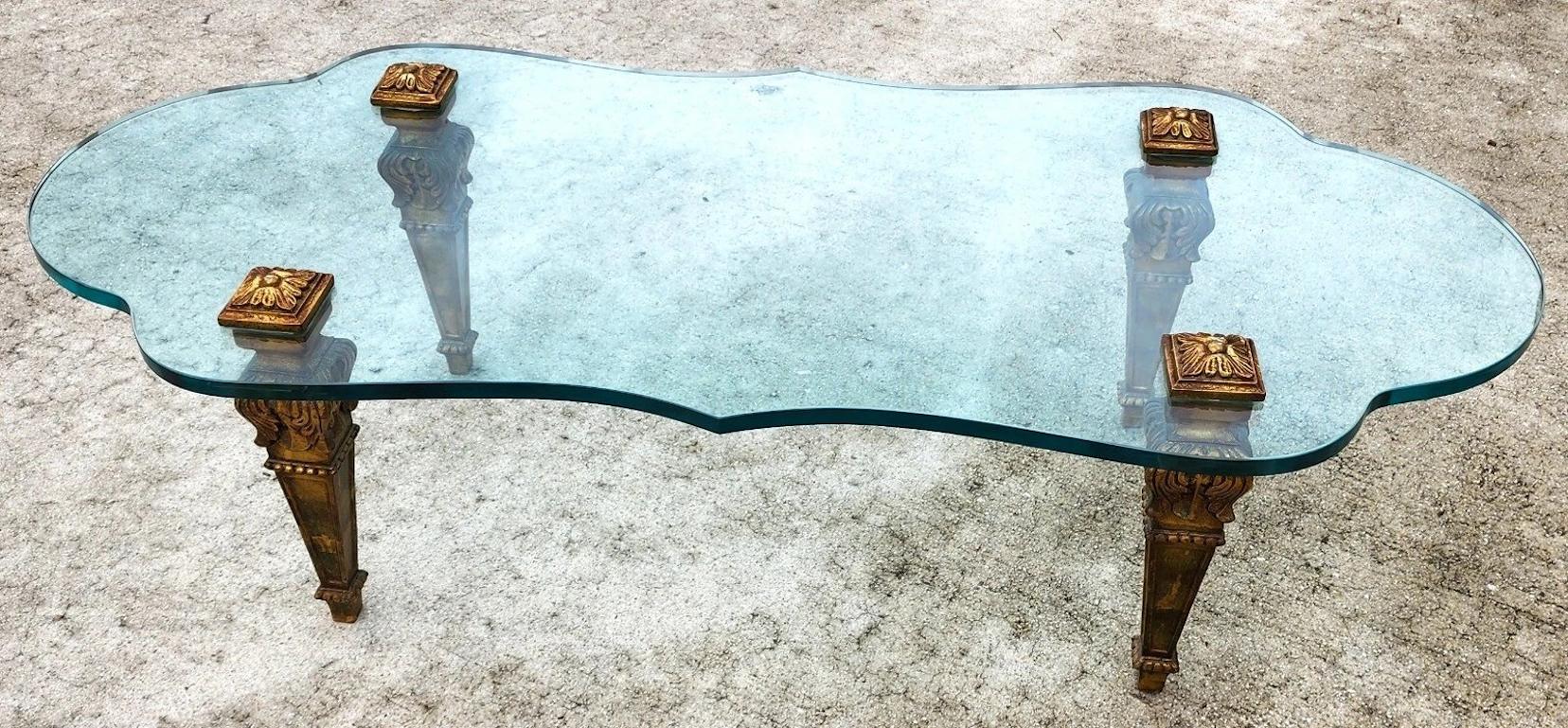 FRANCISCO HURTADO Style Glass Coffee Cocktail Table im Zustand „Gut“ im Angebot in Lake Worth, FL