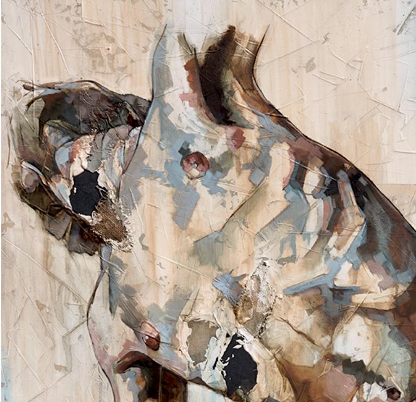 Francisco Jose Jimenez paints abstracted nude paintings using a range of materials, such as fabric, concrete, pieces of plastic etc.
His portraits tell stories of imperfect beauty, in contrast to today's perfect portrayal of naked women in the