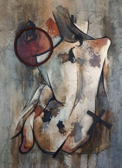 Detachment by Franciso Jimenez Mixed Media, Abstract Nude Figurative Painting