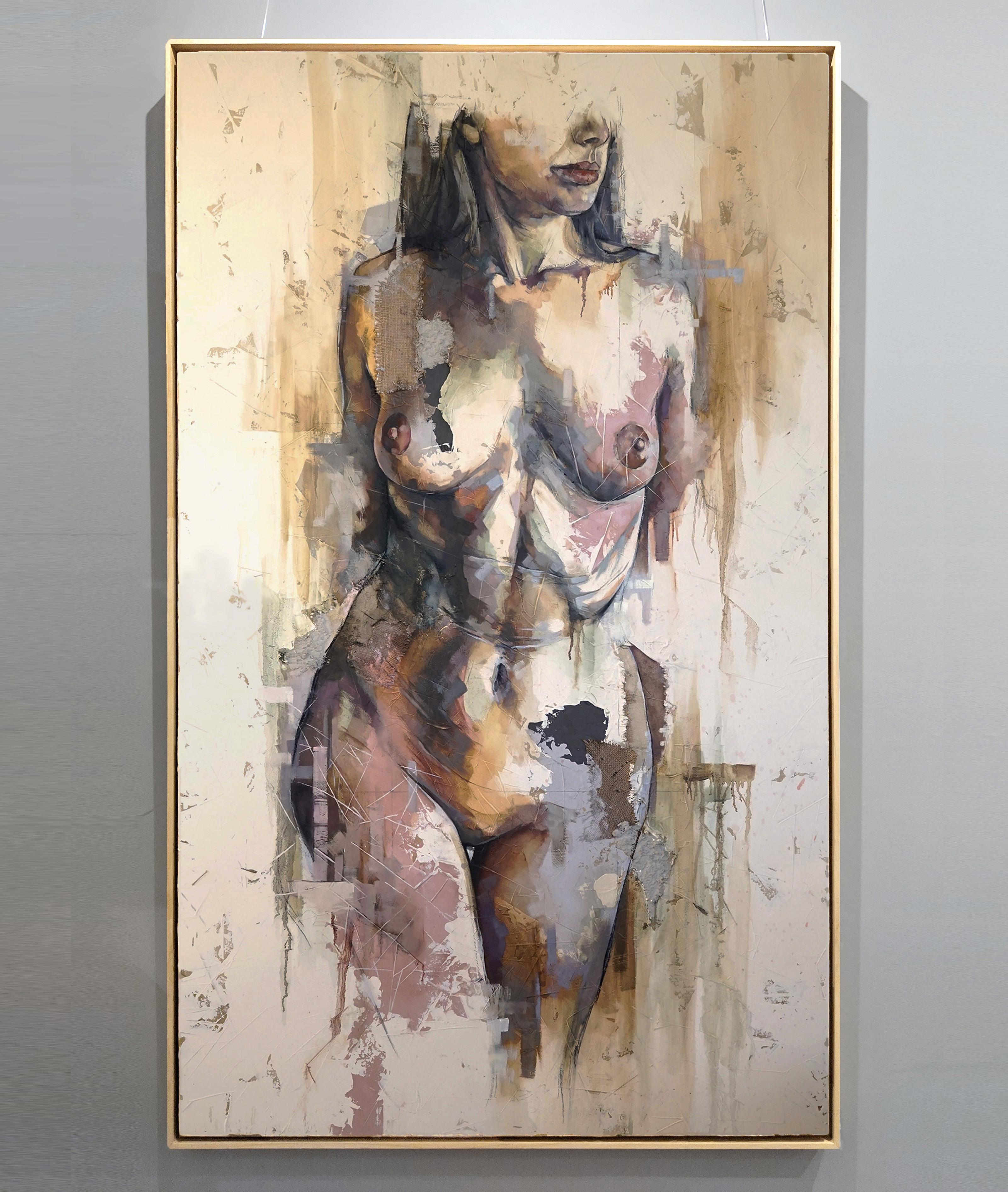 Meraki by F. Jimenez Contemporary Mixed Media, Abstract Nude Figurative painting - Painting by Francisco Jose Jimenez