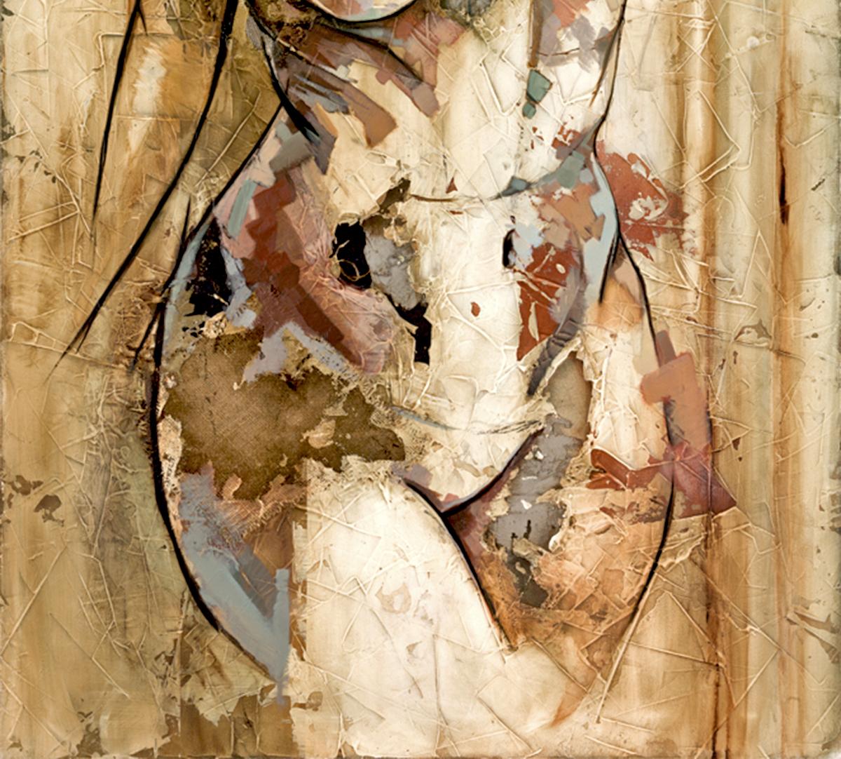 Shape by Francisco Jimenez - Contemporary Abstract Nude Figurative Painting For Sale 1
