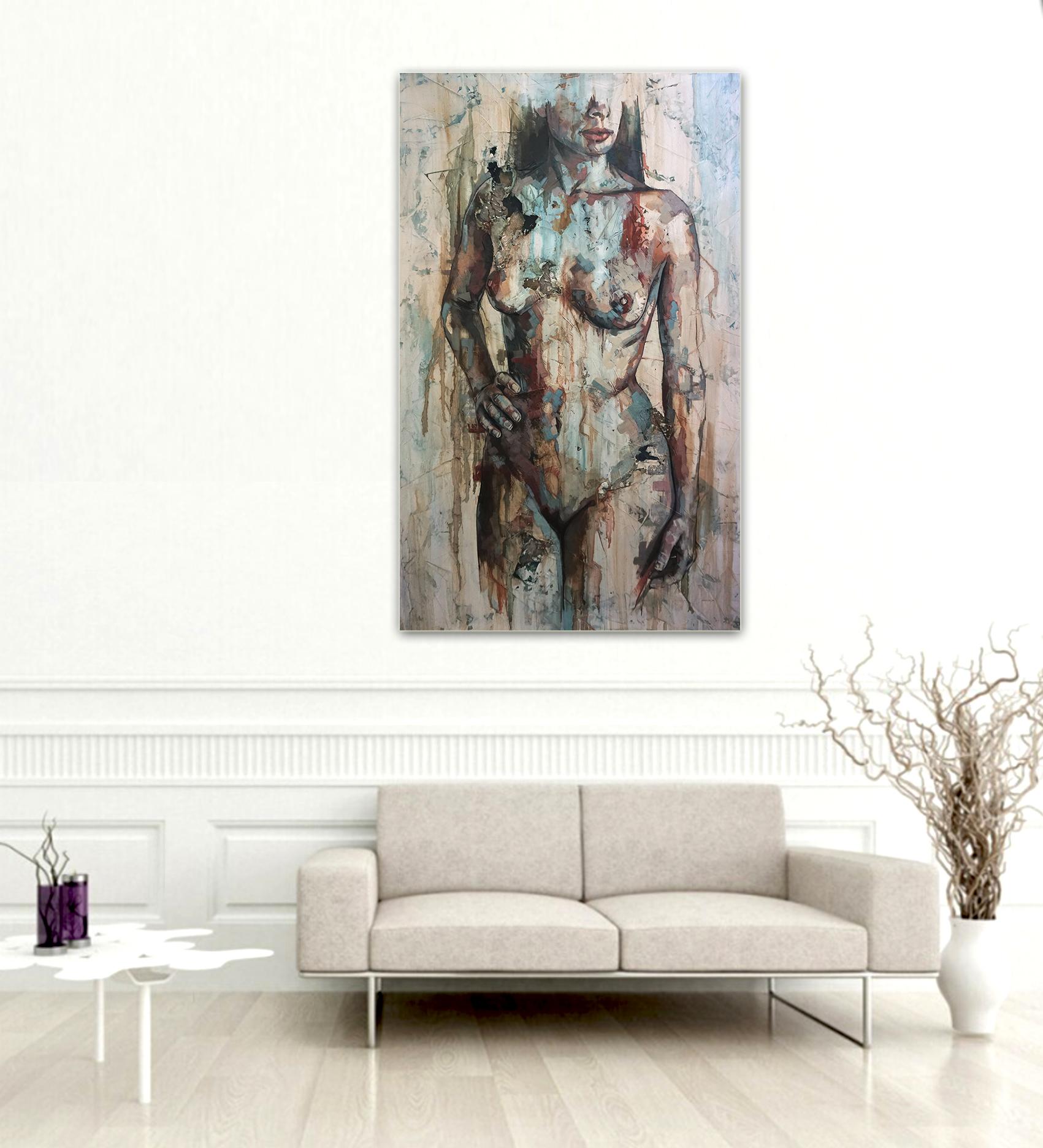 Shape by Francisco Jimenez - Contemporary Abstract Nude Figurative Painting 1