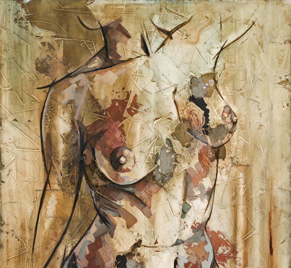 Shape by Francisco Jimenez - Contemporary Abstract Nude Figurative Painting For Sale 2