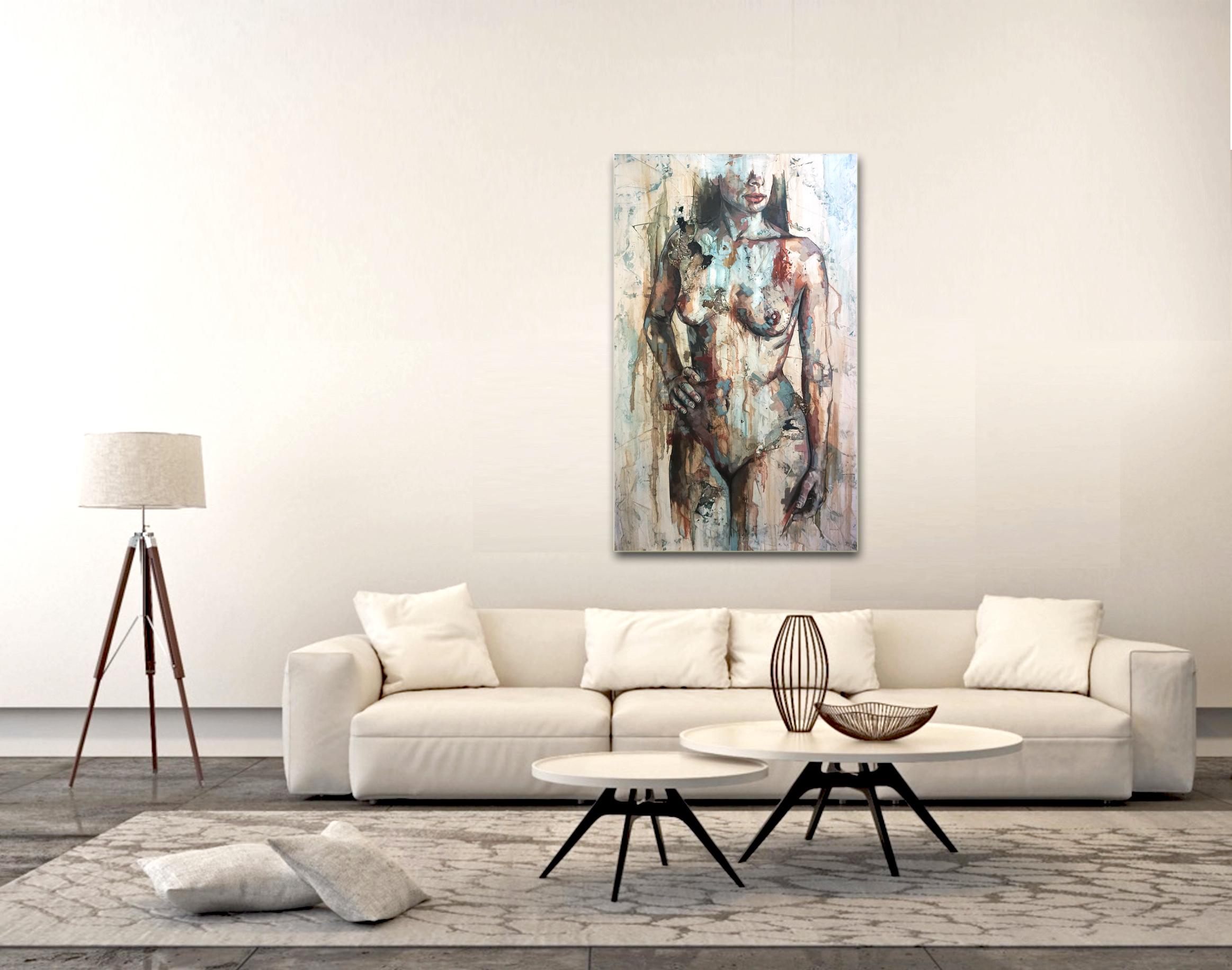 Shape by Francisco Jimenez - Contemporary Abstract Nude Figurative Painting 2