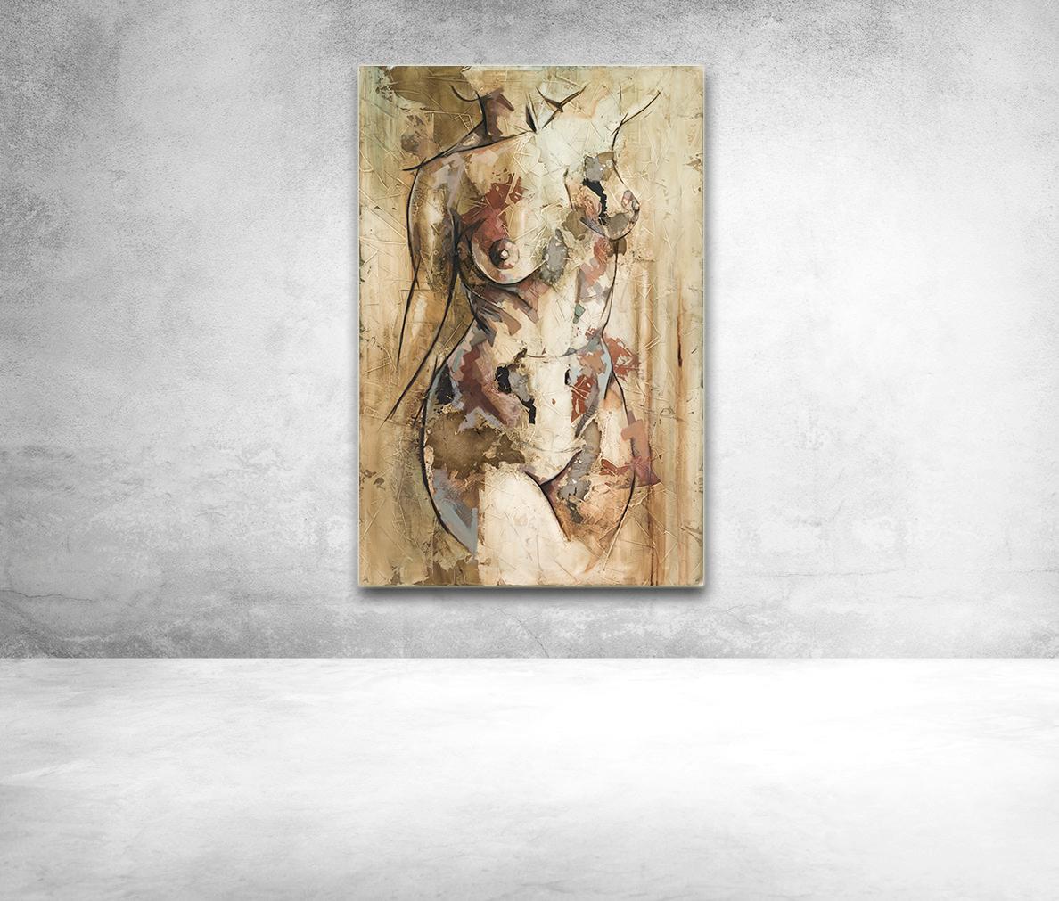 Shape by Francisco Jimenez - Contemporary Abstract Nude Figurative Painting For Sale 4