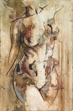 Shape de Francisco Jimenez - Peinture figurative abstraite contemporaine de nu abstrait