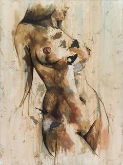 Svelte - Mixed Media, Abstract Nude Figurative Painting