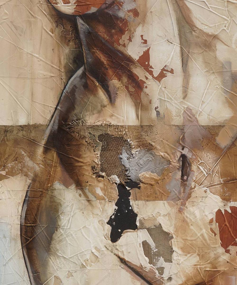 Swing - Mixed Media, Abstract Nude Figurative Painting 4