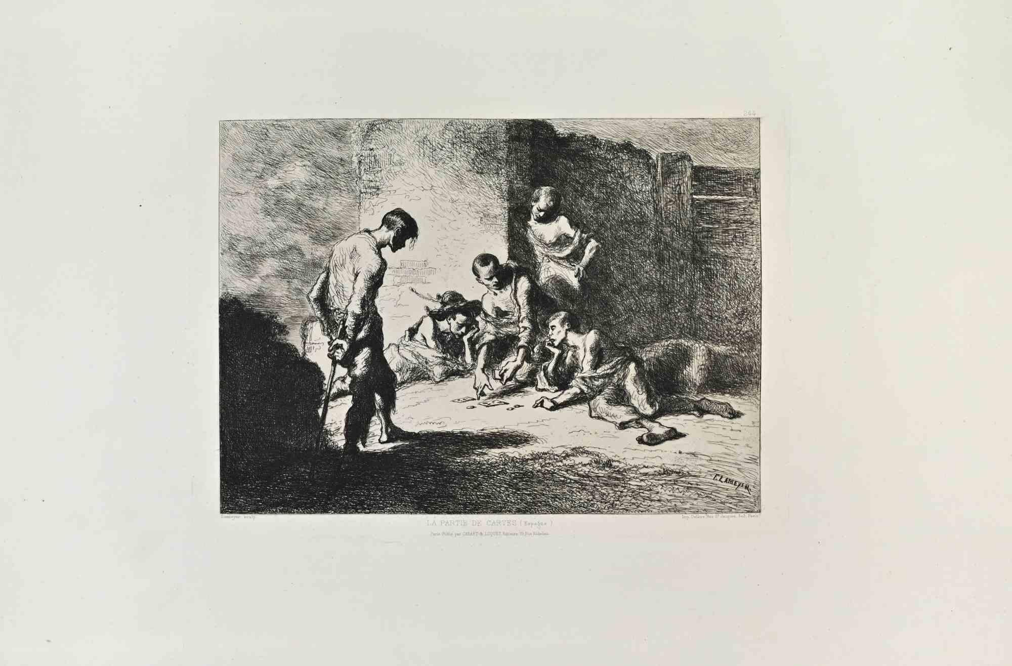 La Partie de Cartes (Espagne) is an artwork realized by Francisco Lameyer y Berenguer in the 1870s.

Etching.

Good conditions.



Realized for the "Société des Aquafortistes. Born on the initiative of the publisher Alfred Cadart, the Société des
