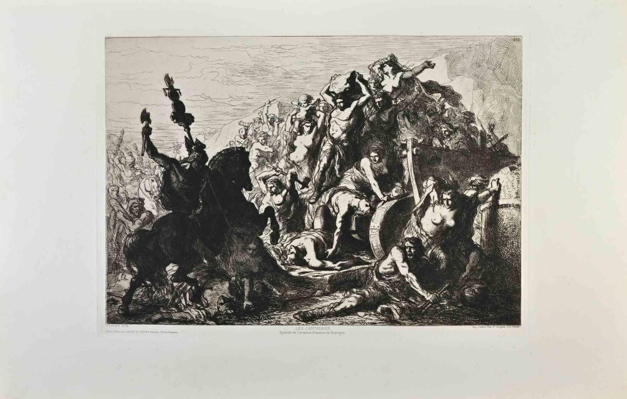 Les Cantabres - Gravure de Francisco Lameyer y Berenguer - années 1870