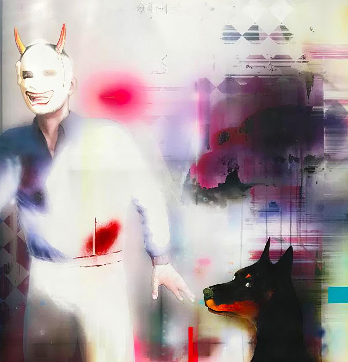 Contare i battiti. Pittura figurativa. Dalla serie Khloris - Painting Astratto di Francisco Larios
